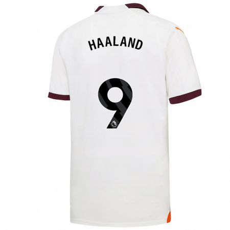 Kandiny Niño Camiseta Erling Haaland #9 Blanco 2ª Equipación 2023/24 La Camisa Chile