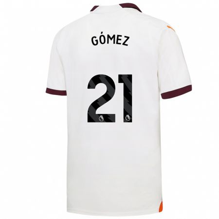 Kandiny Niño Camiseta Sergio Gómez #21 Blanco 2ª Equipación 2023/24 La Camisa Chile