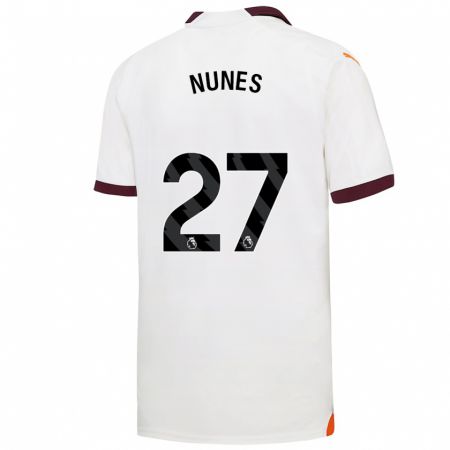 Kandiny Niño Camiseta Matheus Nunes #27 Blanco 2ª Equipación 2023/24 La Camisa Chile