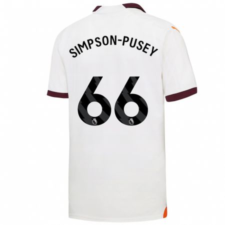 Kandiny Niño Camiseta Jahmai Simpson-Pusey #66 Blanco 2ª Equipación 2023/24 La Camisa Chile