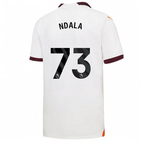Kandiny Niño Camiseta Joel Ndala #73 Blanco 2ª Equipación 2023/24 La Camisa Chile