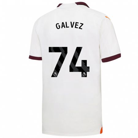 Kandiny Niño Camiseta Tomas Galvez #74 Blanco 2ª Equipación 2023/24 La Camisa Chile