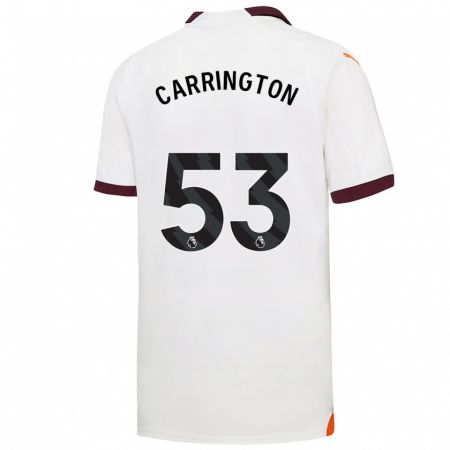 Kandiny Niño Camiseta Ezra Carrington #53 Blanco 2ª Equipación 2023/24 La Camisa Chile