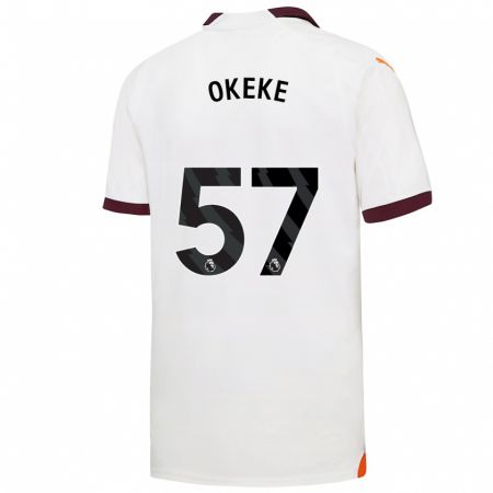 Kandiny Niño Camiseta Michael Okeke #57 Blanco 2ª Equipación 2023/24 La Camisa Chile