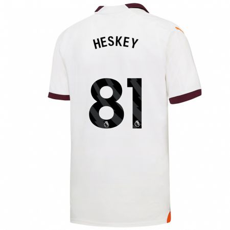 Kandiny Niño Camiseta Jaden Heskey #81 Blanco 2ª Equipación 2023/24 La Camisa Chile