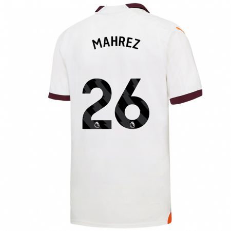 Kandiny Niño Camiseta Riyad Mahrez #26 Blanco 2ª Equipación 2023/24 La Camisa Chile