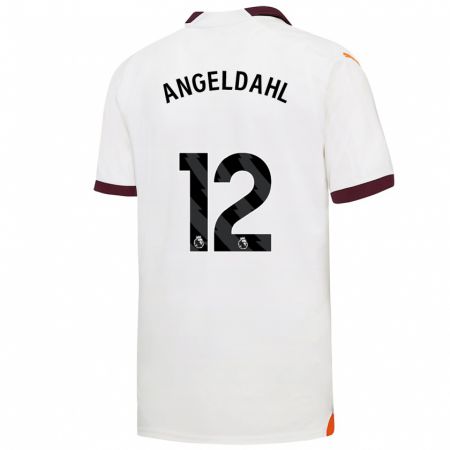 Kandiny Niño Camiseta Filippa Angeldahl #12 Blanco 2ª Equipación 2023/24 La Camisa Chile