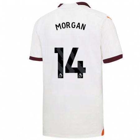 Kandiny Niño Camiseta Esme Morgan #14 Blanco 2ª Equipación 2023/24 La Camisa Chile