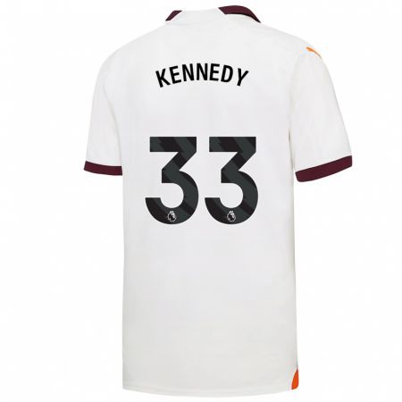 Kandiny Niño Camiseta Alanna Kennedy #33 Blanco 2ª Equipación 2023/24 La Camisa Chile