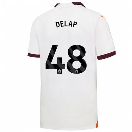 Kandiny Niño Camiseta Liam Delap #48 Blanco 2ª Equipación 2023/24 La Camisa Chile