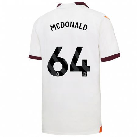 Kandiny Niño Camiseta Rowan Mcdonald #64 Blanco 2ª Equipación 2023/24 La Camisa Chile