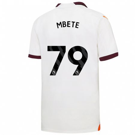 Kandiny Niño Camiseta Luke Mbete #79 Blanco 2ª Equipación 2023/24 La Camisa Chile