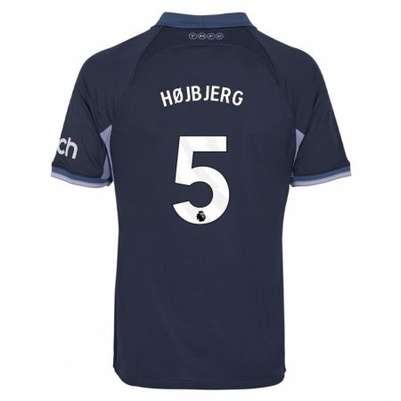 Kandiny Niño Camiseta Pierre-Emile Højbjerg #5 Azul Oscuro 2ª Equipación 2023/24 La Camisa Chile