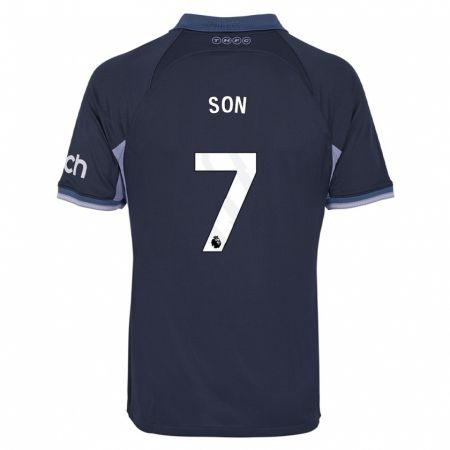 Kandiny Niño Camiseta Heung-Min Son #7 Azul Oscuro 2ª Equipación 2023/24 La Camisa Chile
