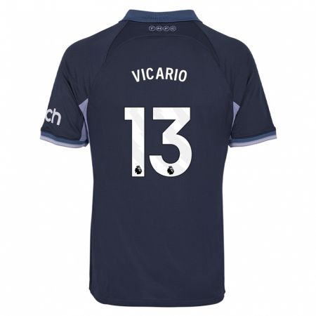 Kandiny Niño Camiseta Guglielmo Vicario #13 Azul Oscuro 2ª Equipación 2023/24 La Camisa Chile