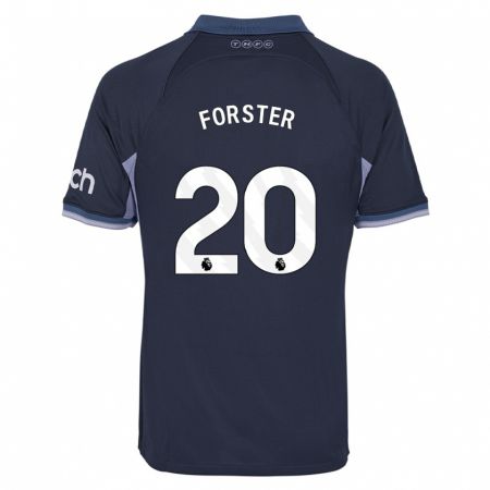 Kandiny Niño Camiseta Fraser Forster #20 Azul Oscuro 2ª Equipación 2023/24 La Camisa Chile