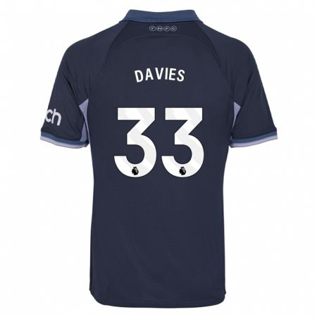 Kandiny Niño Camiseta Ben Davies #33 Azul Oscuro 2ª Equipación 2023/24 La Camisa Chile