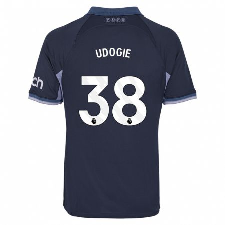 Kandiny Niño Camiseta Destiny Udogie #38 Azul Oscuro 2ª Equipación 2023/24 La Camisa Chile