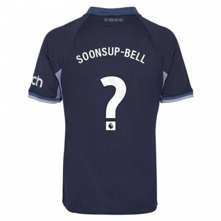 Kandiny Niño Camiseta Jude Soonsup-Bell #0 Azul Oscuro 2ª Equipación 2023/24 La Camisa Chile