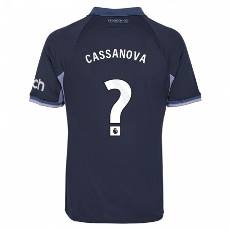 Kandiny Niño Camiseta Dante Cassanova #0 Azul Oscuro 2ª Equipación 2023/24 La Camisa Chile
