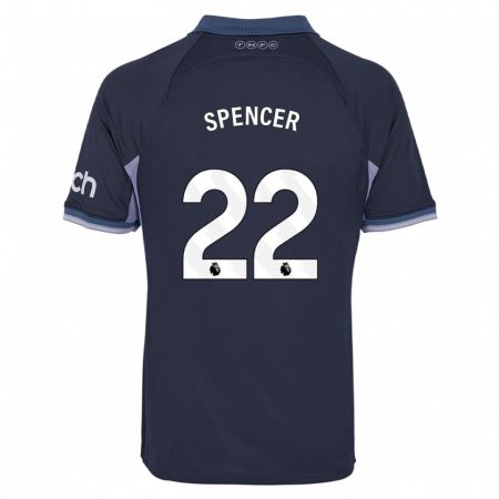 Kandiny Niño Camiseta Rebecca Spencer #22 Azul Oscuro 2ª Equipación 2023/24 La Camisa Chile