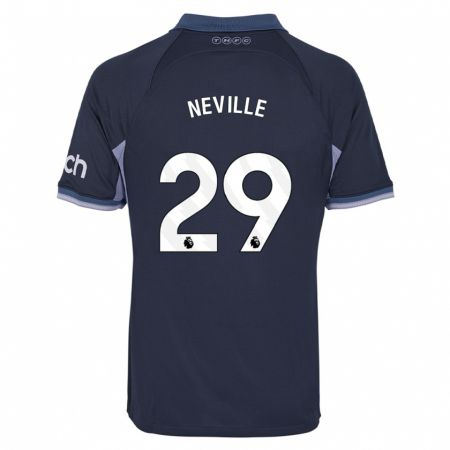 Kandiny Niño Camiseta Ashleigh Neville #29 Azul Oscuro 2ª Equipación 2023/24 La Camisa Chile
