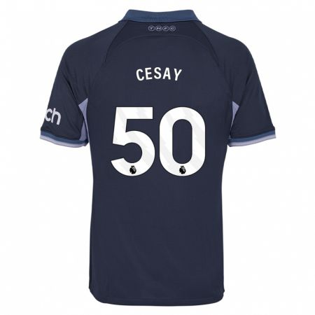 Kandiny Niño Camiseta Kallum Cesay #50 Azul Oscuro 2ª Equipación 2023/24 La Camisa Chile