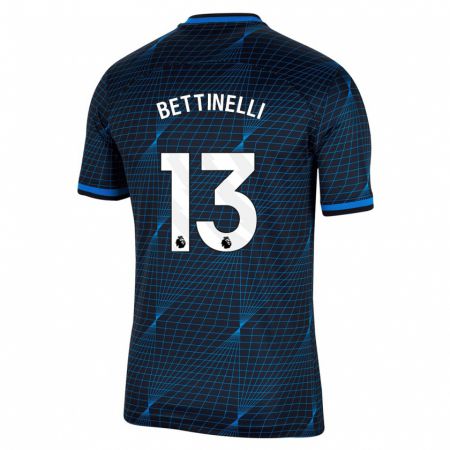 Kandiny Niño Camiseta Marcus Bettinelli #13 Azul Oscuro 2ª Equipación 2023/24 La Camisa Chile