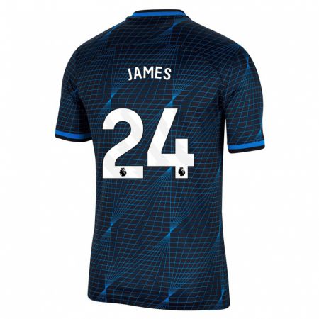 Kandiny Niño Camiseta Reece James #24 Azul Oscuro 2ª Equipación 2023/24 La Camisa Chile