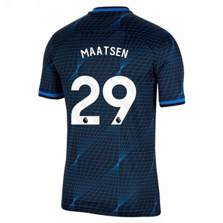 Kandiny Niño Camiseta Ian Maatsen #29 Azul Oscuro 2ª Equipación 2023/24 La Camisa Chile