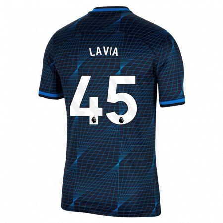 Kandiny Niño Camiseta Roméo Lavia #45 Azul Oscuro 2ª Equipación 2023/24 La Camisa Chile