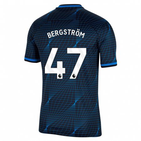 Kandiny Niño Camiseta Lucas Bergström #47 Azul Oscuro 2ª Equipación 2023/24 La Camisa Chile