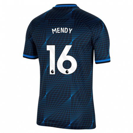 Kandiny Niño Camiseta Edouard Mendy #16 Azul Oscuro 2ª Equipación 2023/24 La Camisa Chile