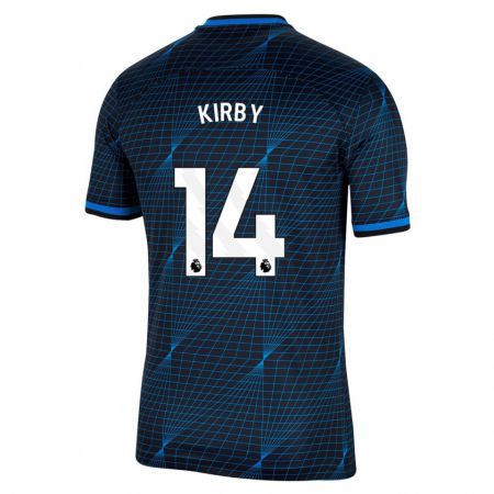 Kandiny Niño Camiseta Fran Kirby #14 Azul Oscuro 2ª Equipación 2023/24 La Camisa Chile