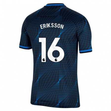 Kandiny Niño Camiseta Magdalena Eriksson #16 Azul Oscuro 2ª Equipación 2023/24 La Camisa Chile