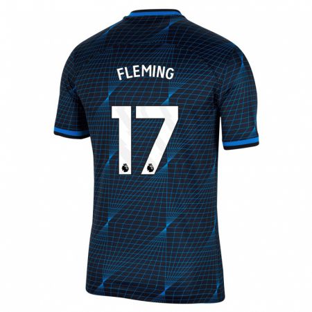 Kandiny Niño Camiseta Jessie Fleming #17 Azul Oscuro 2ª Equipación 2023/24 La Camisa Chile