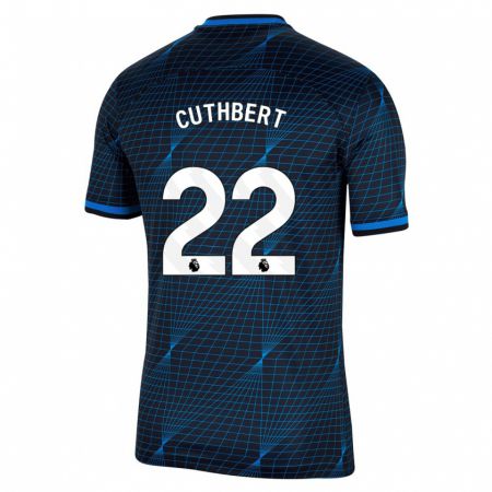 Kandiny Niño Camiseta Erin Cuthbert #22 Azul Oscuro 2ª Equipación 2023/24 La Camisa Chile