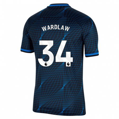 Kandiny Niño Camiseta Charlotte Wardlaw #34 Azul Oscuro 2ª Equipación 2023/24 La Camisa Chile
