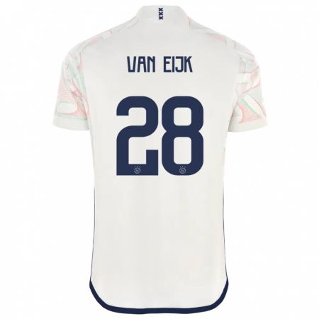 Kandiny Niño Camiseta Regina Van Eijk #28 Blanco 2ª Equipación 2023/24 La Camisa Chile
