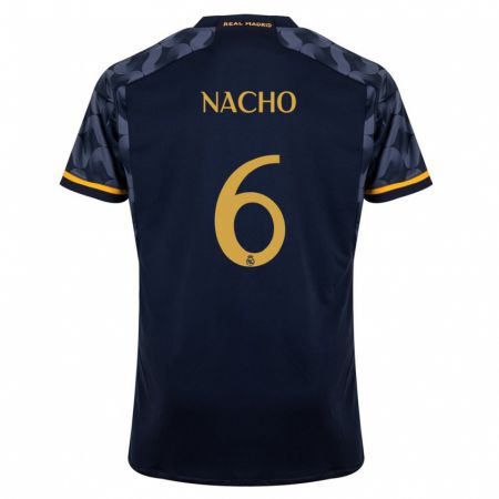 Kandiny Niño Camiseta Nacho Fernández #6 Azul Oscuro 2ª Equipación 2023/24 La Camisa Chile