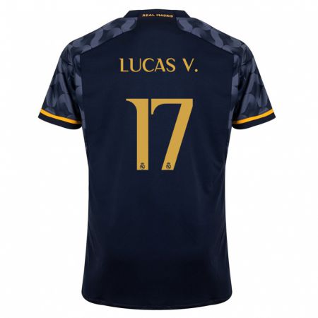 Kandiny Niño Camiseta Lucas Vázquez #17 Azul Oscuro 2ª Equipación 2023/24 La Camisa Chile