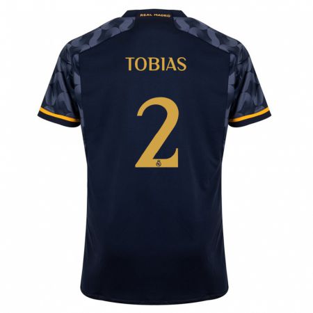 Kandiny Niño Camiseta Vinícius Tobias #2 Azul Oscuro 2ª Equipación 2023/24 La Camisa Chile