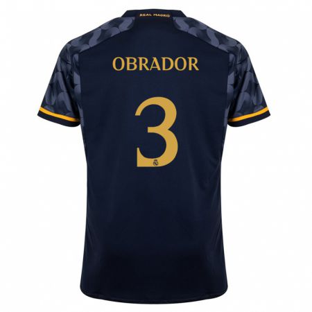 Kandiny Niño Camiseta Rafel Obrador #3 Azul Oscuro 2ª Equipación 2023/24 La Camisa Chile