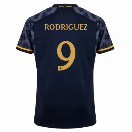 Kandiny Niño Camiseta Álvaro Rodríguez #9 Azul Oscuro 2ª Equipación 2023/24 La Camisa Chile