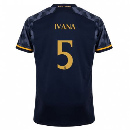 Kandiny Niño Camiseta Ivana Andres #5 Azul Oscuro 2ª Equipación 2023/24 La Camisa Chile