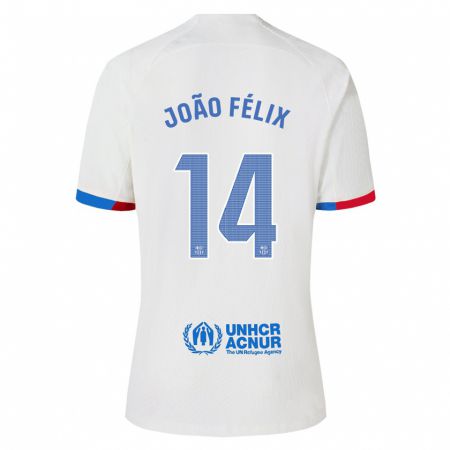 Kandiny Niño Camiseta João Félix #14 Blanco 2ª Equipación 2023/24 La Camisa Chile
