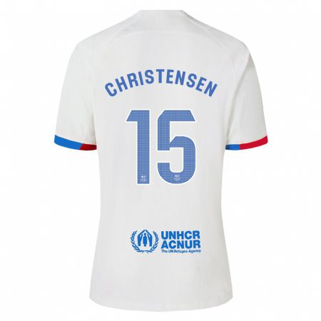 Kandiny Niño Camiseta Andreas Christensen #15 Blanco 2ª Equipación 2023/24 La Camisa Chile
