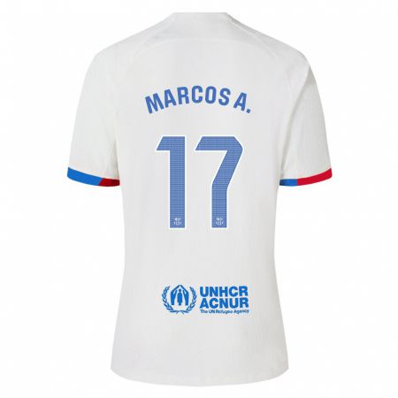 Kandiny Niño Camiseta Marcos Alonso #17 Blanco 2ª Equipación 2023/24 La Camisa Chile