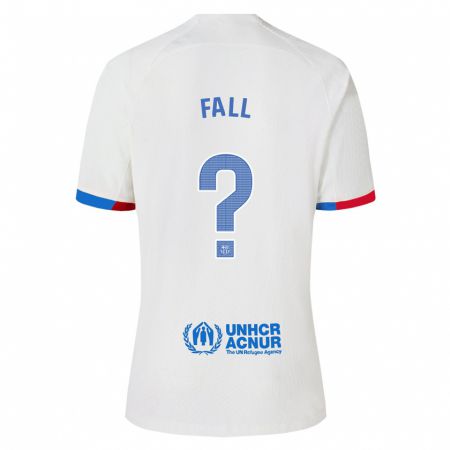 Kandiny Niño Camiseta Mamadou Fall #0 Blanco 2ª Equipación 2023/24 La Camisa Chile