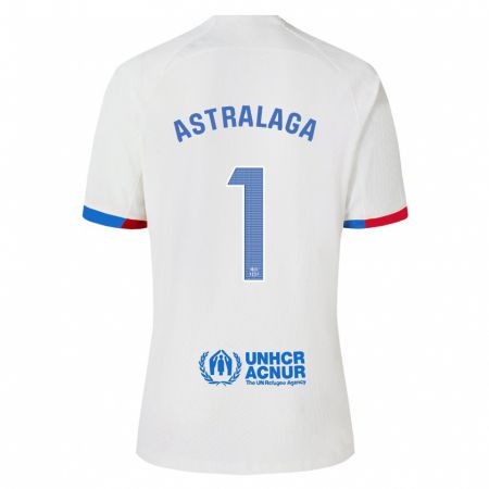 Kandiny Niño Camiseta Ander Astralaga #1 Blanco 2ª Equipación 2023/24 La Camisa Chile